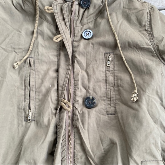 American Eagle Army Green Long Coat - Picture 3 of 8